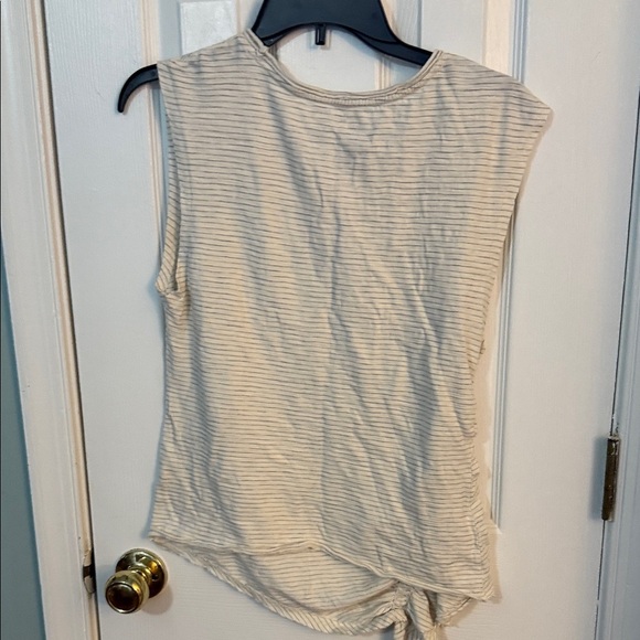 Pilcro Cream and Gray Striped Muscle Tee - Picture 4 of 4